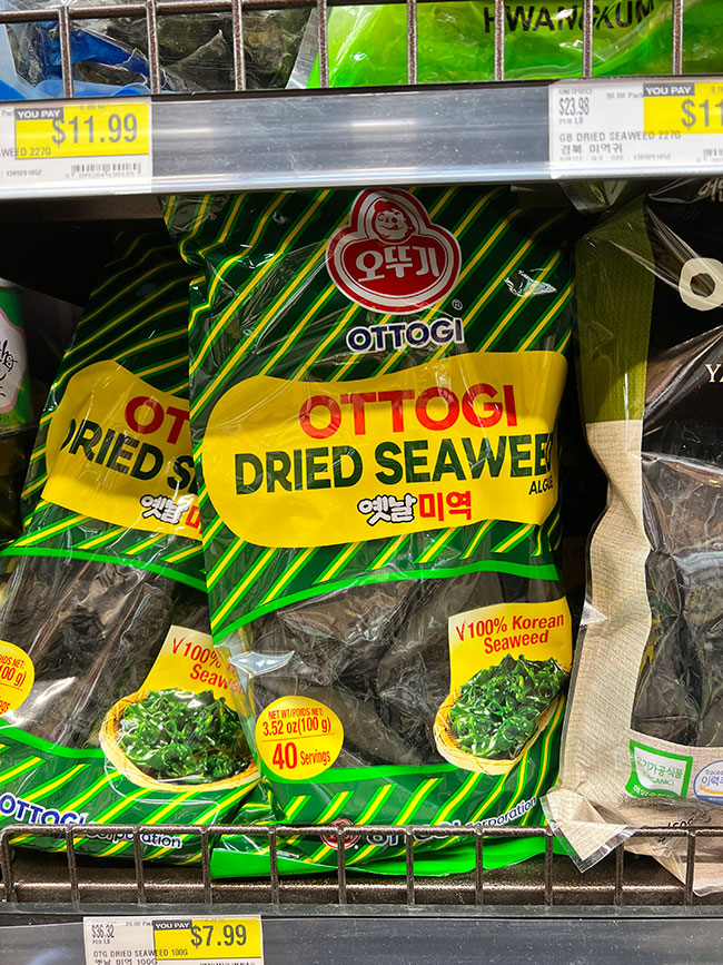 Bags of Dried Seaweed