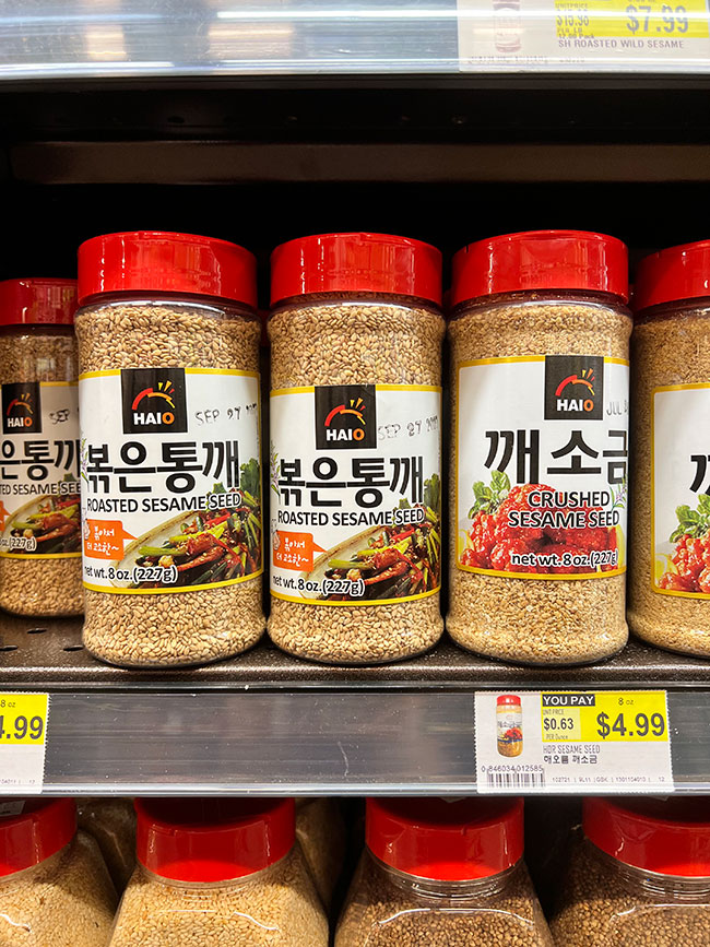 Bottles of toasted Sesame Seeds
