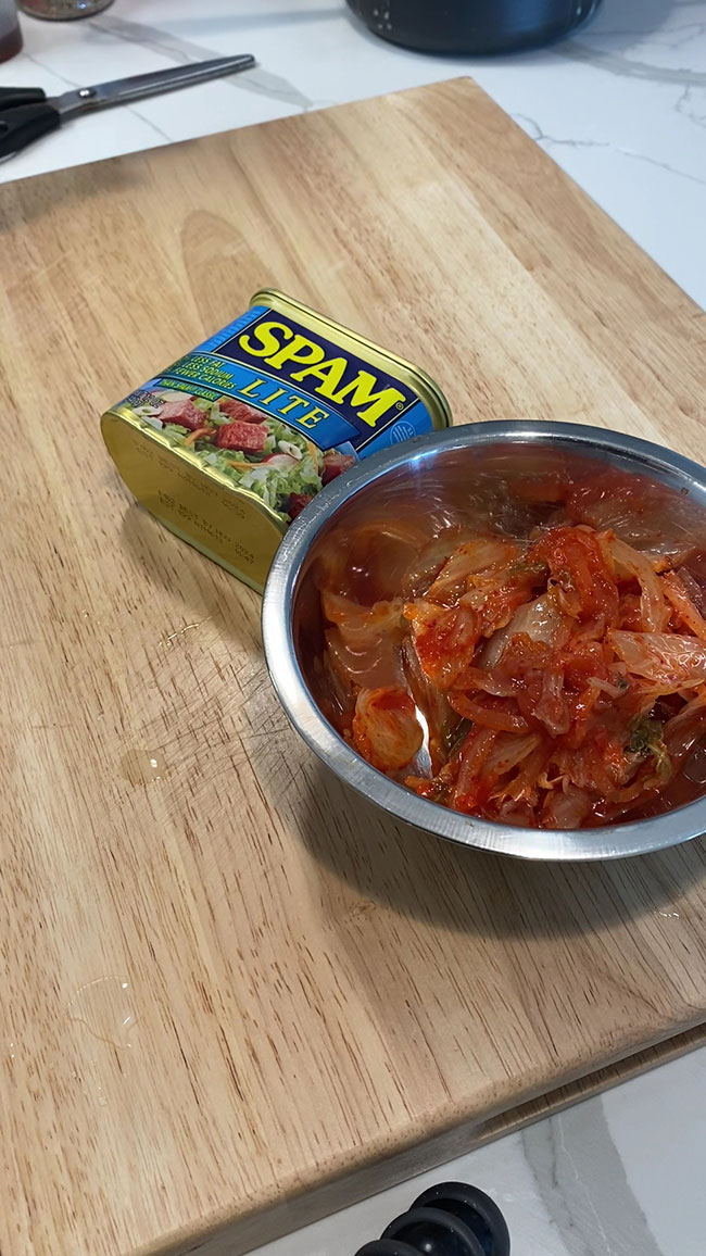 Spam and kimchi 