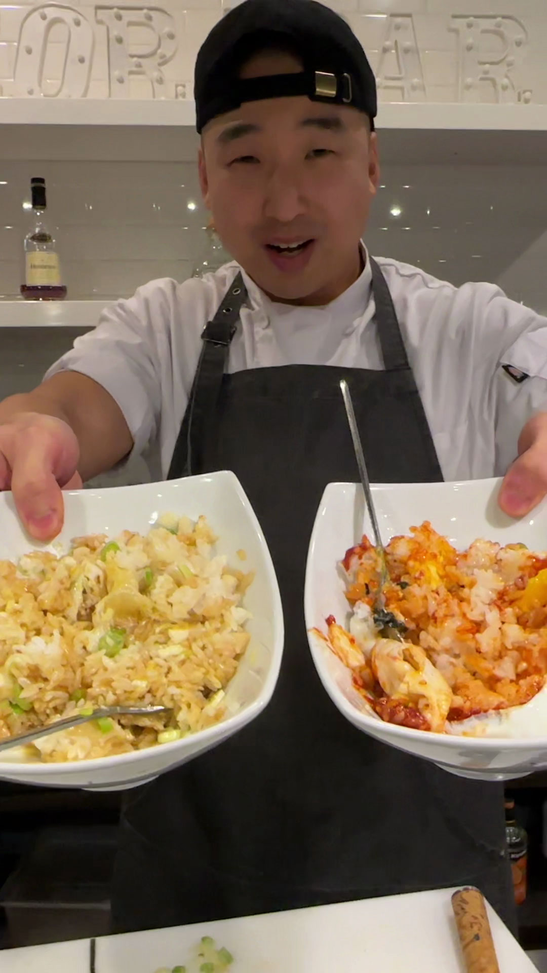 Chef Chris Cho making gyeran bap