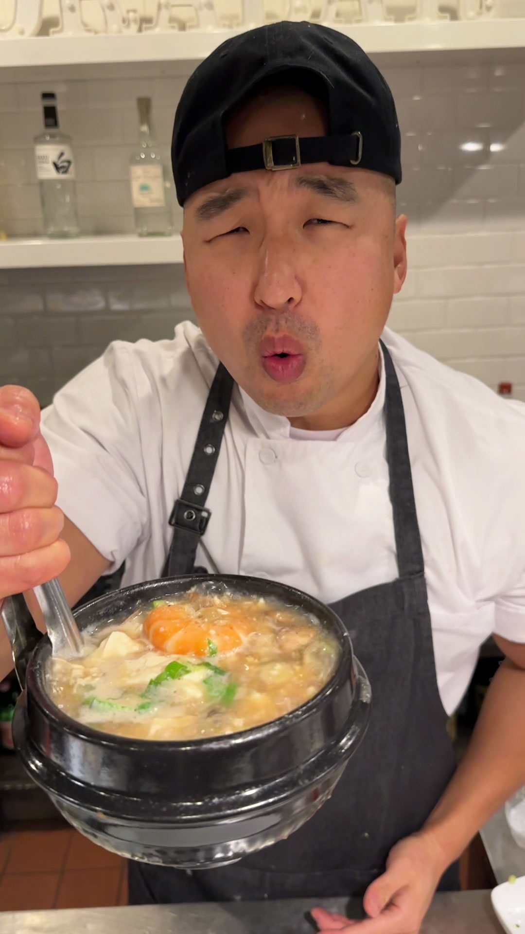 Chef Chris Cho making White Soondubu