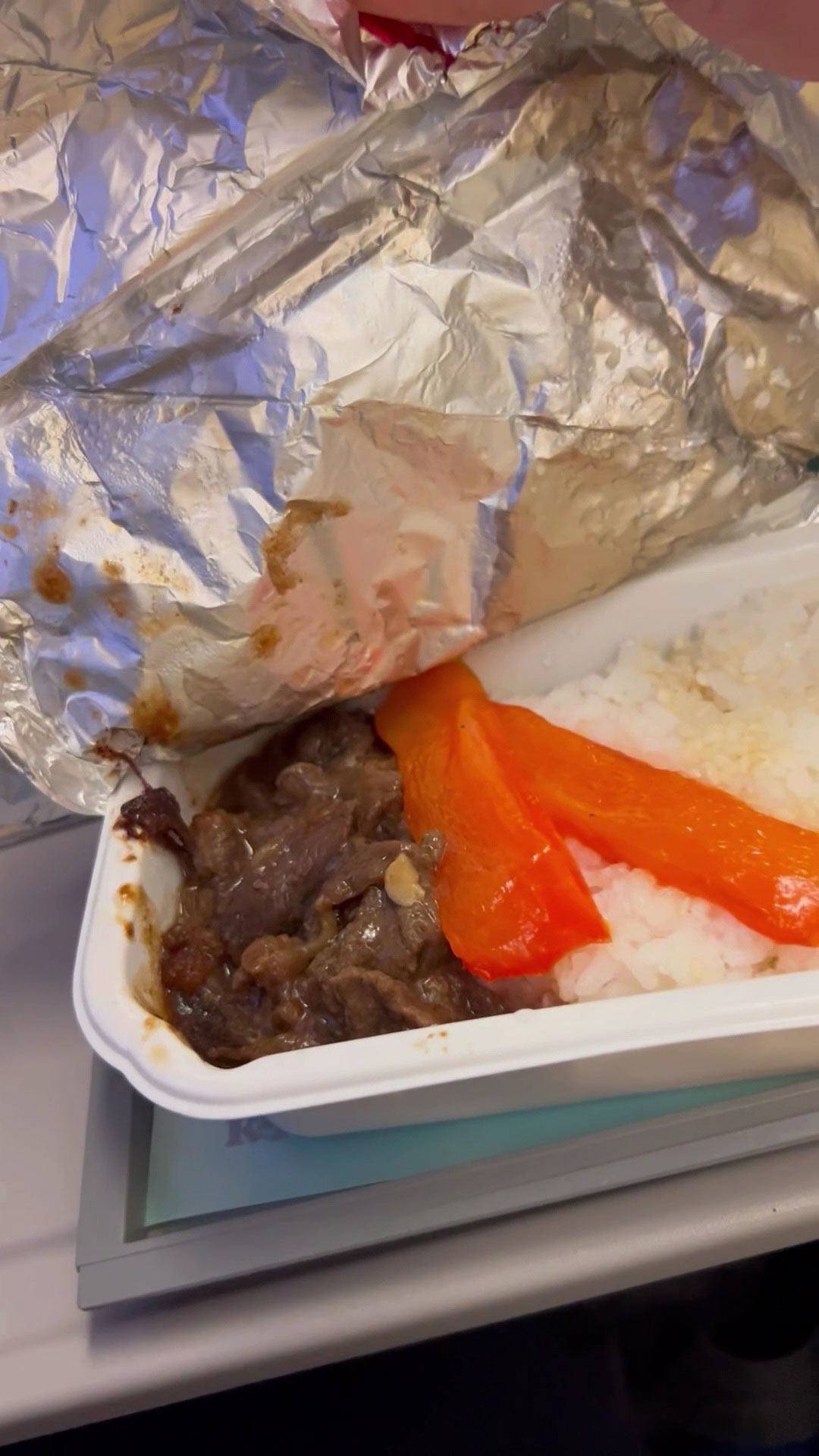 Korean Air Food: Bulgogi Rice