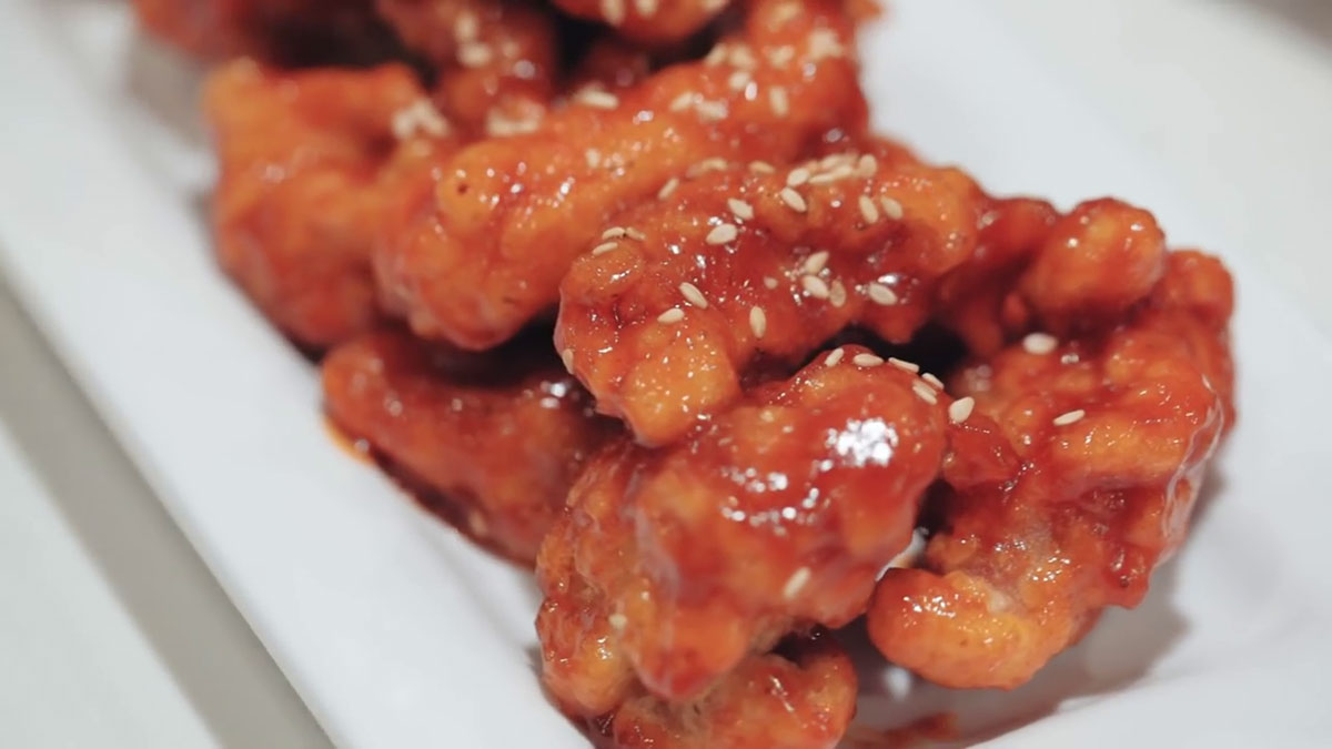 Korean Fried Chicken in a Sweet and Spicy Sauce