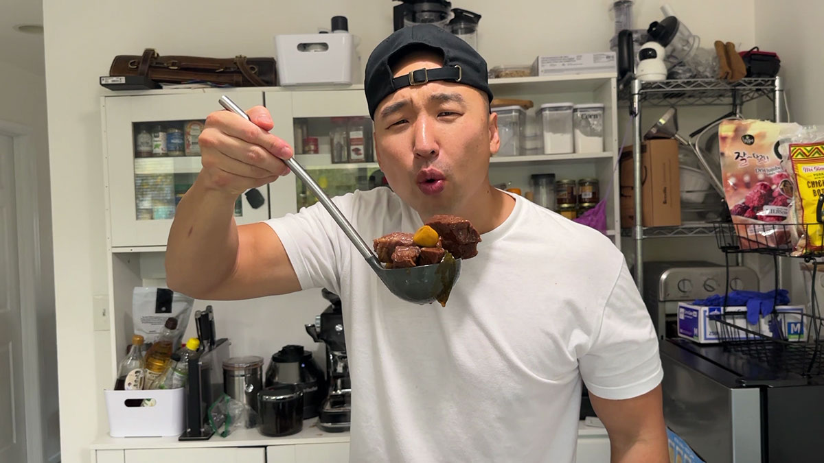 Chef Chris Cho making galbi jjim