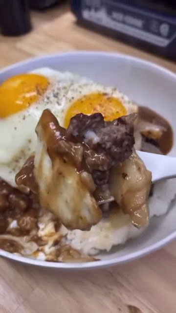 Bite of loco moco 