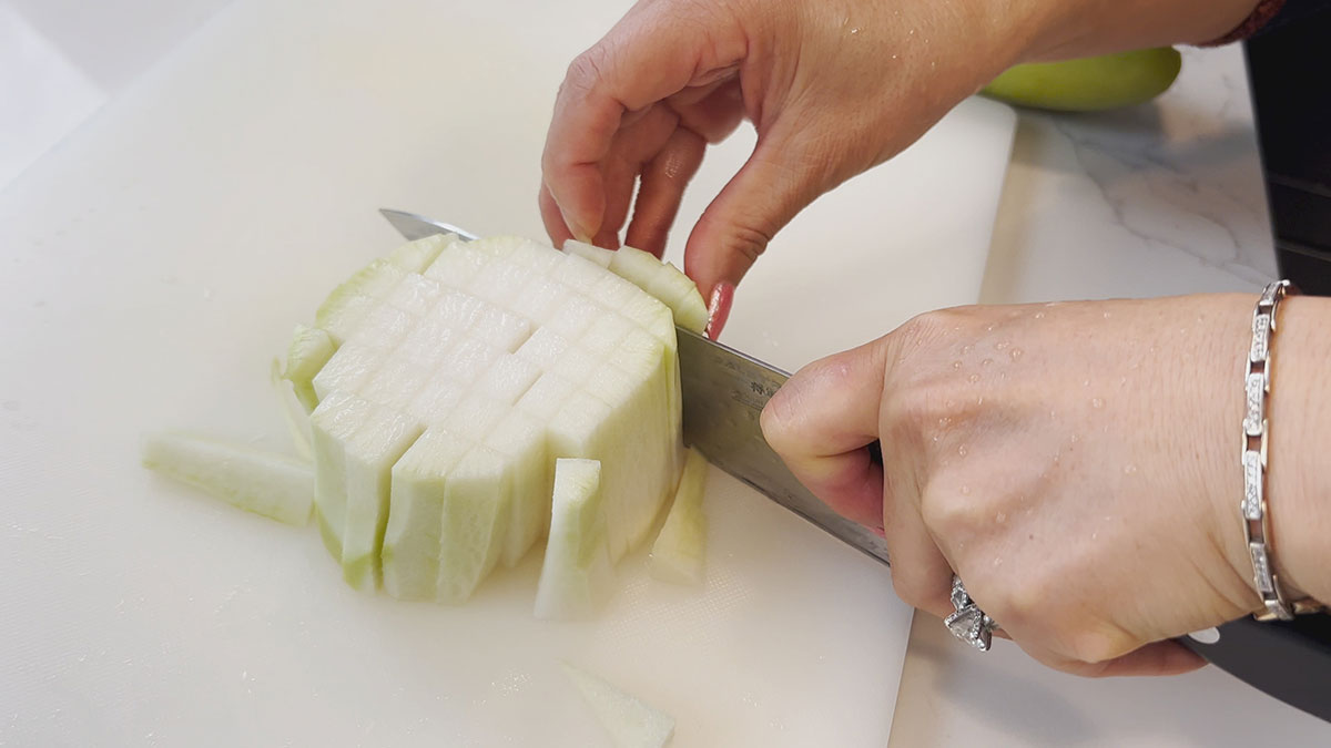 Radish chopped to matchstick sizes 