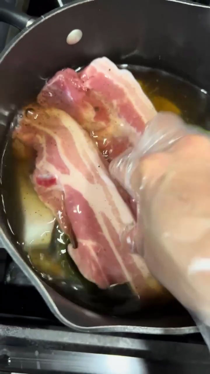 Add the pork belly into the pot