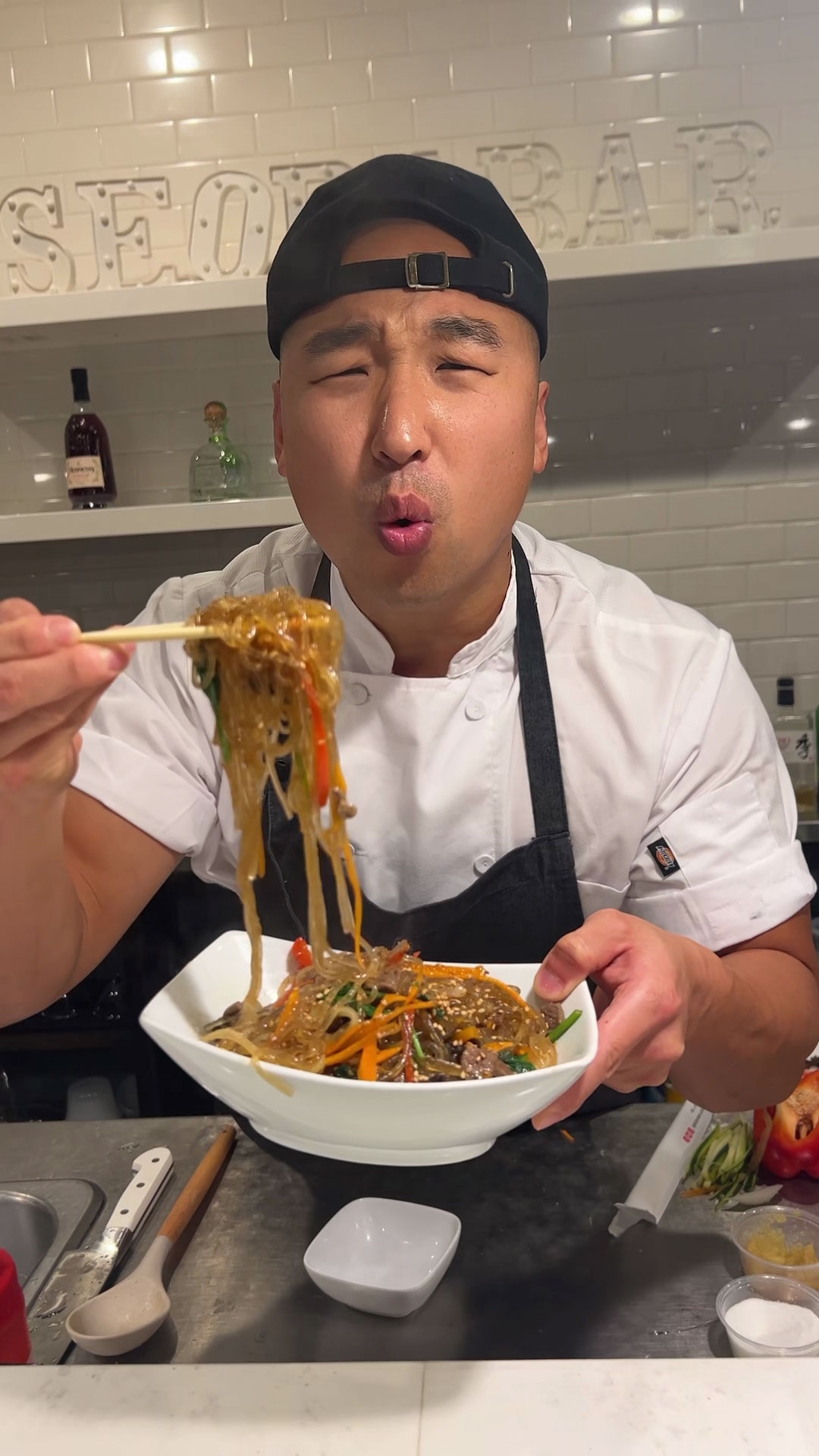 Chef Chris Cho making Japchae 