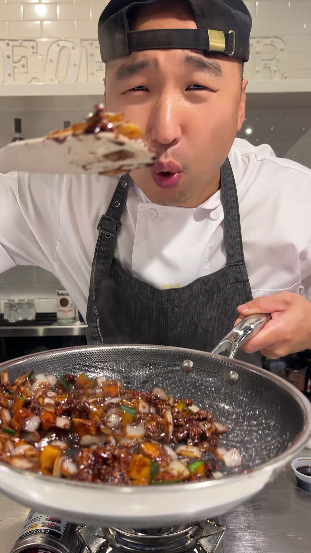 Chef Chris Cho making Jajangmyeon