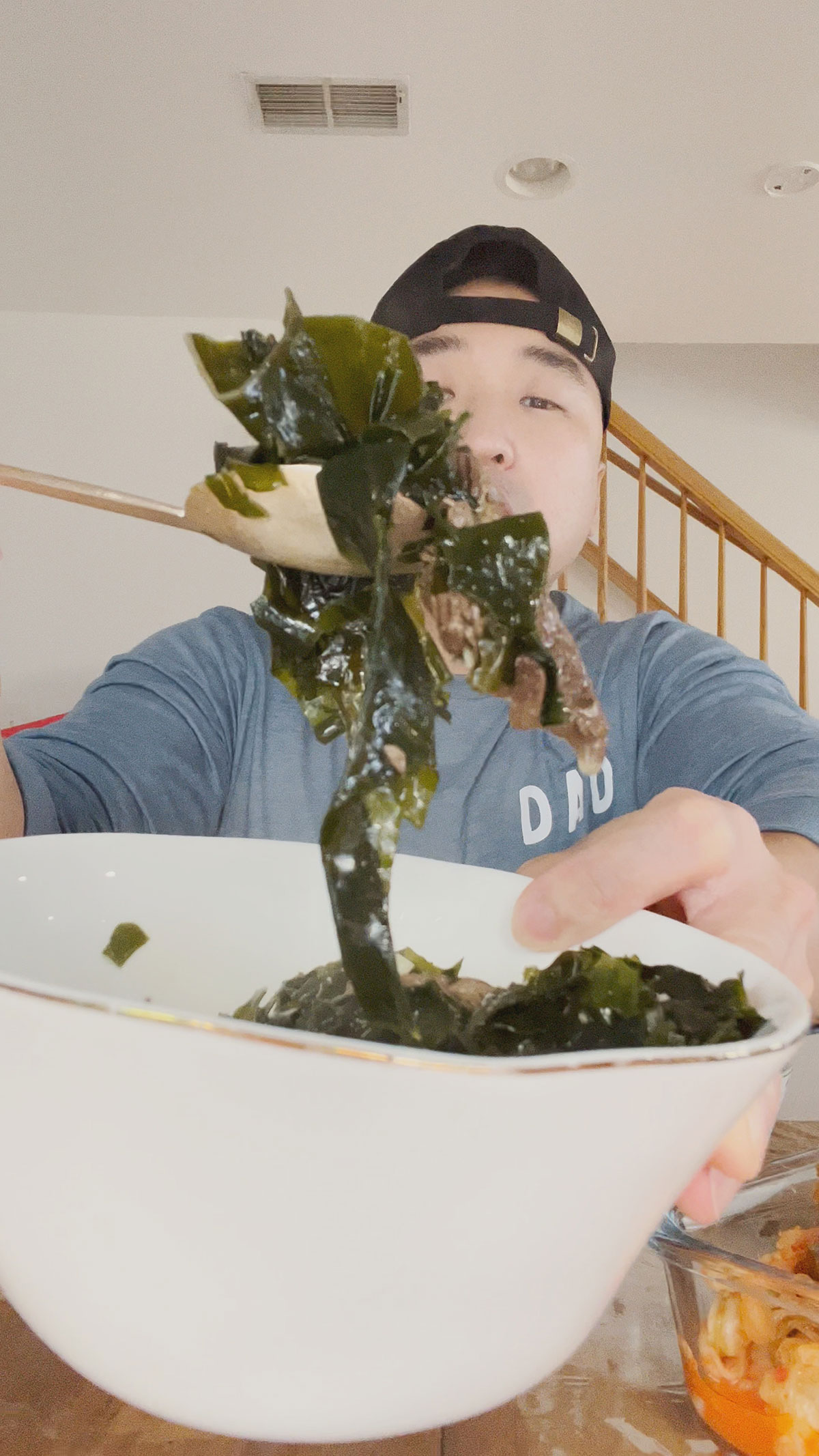 Chef Chris Cho making seaweed soup