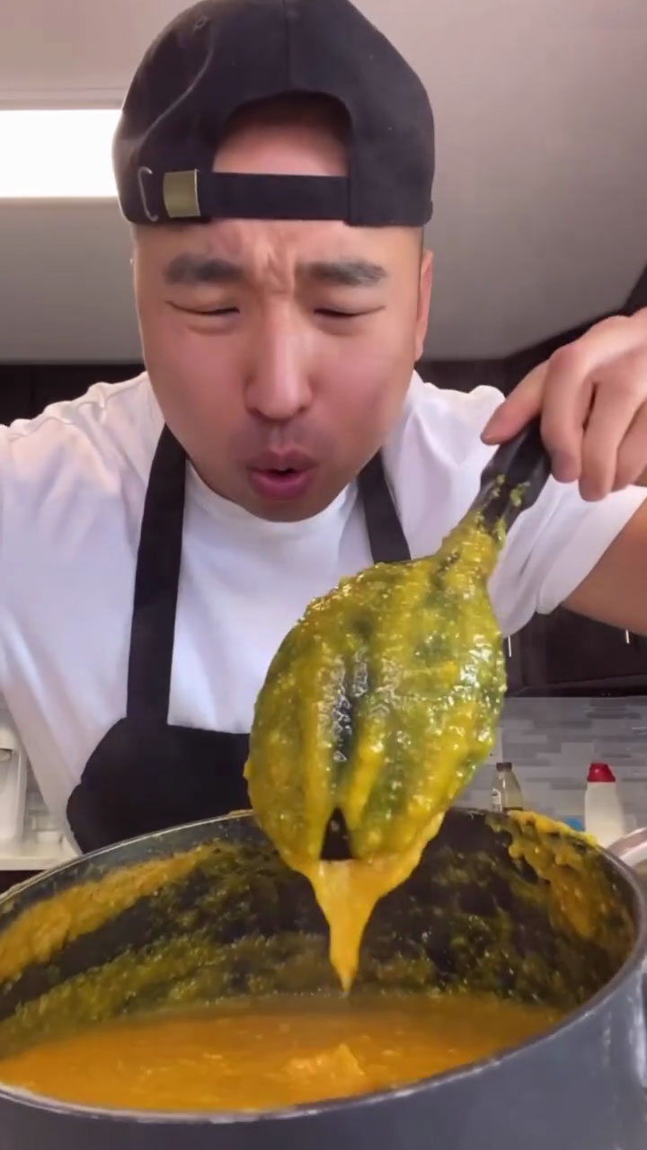 Chef Chris Cho making hobakjuk