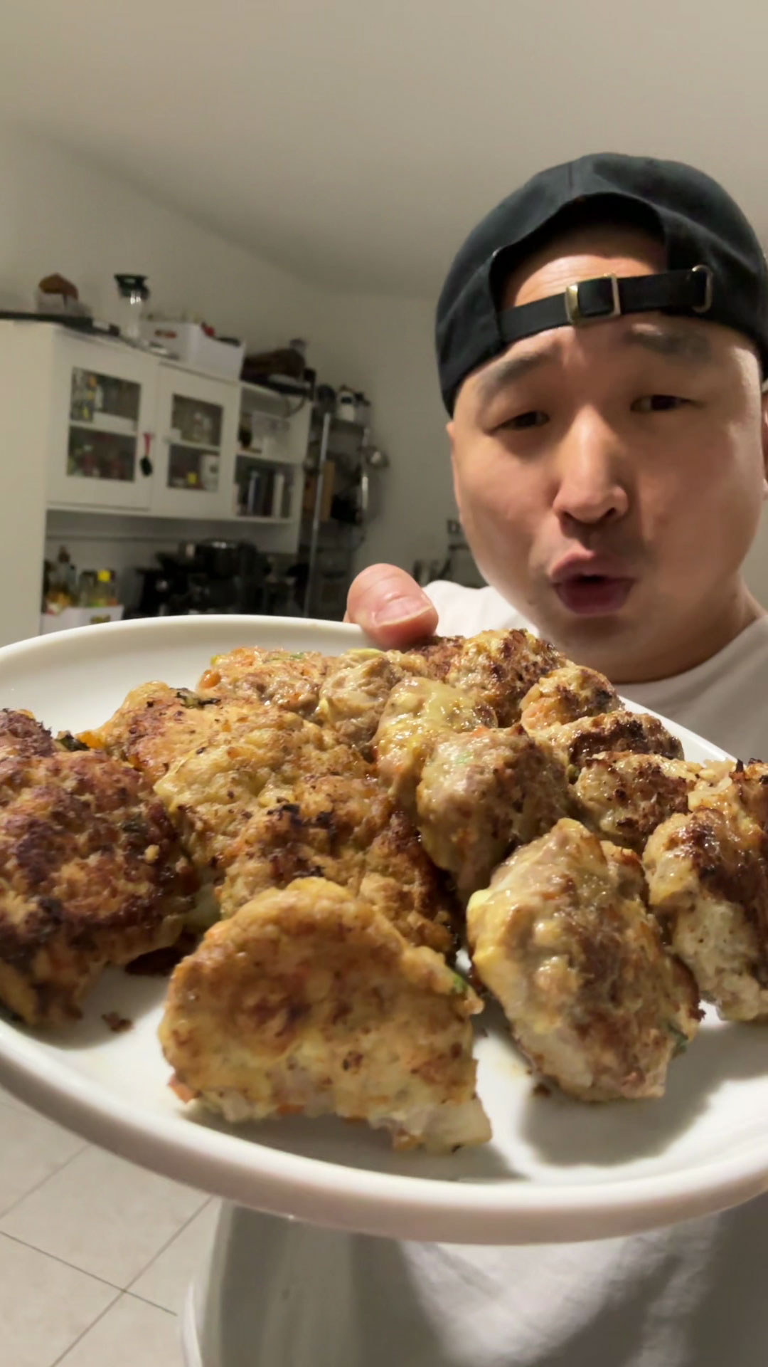 Chef Chris Cho making Mini Beef Patties 