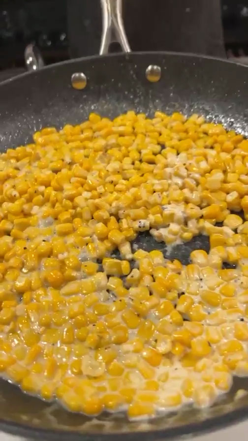 Saute the corn until the seasonings are incorporated 