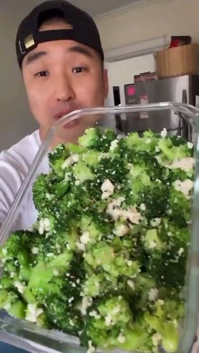 Chef Chris Cho making Korean broccoli banchan