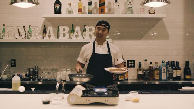 Chef Chris Cho cooking Korean Vegetable pancake 