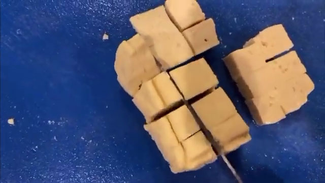 Slice the tofu into cubes