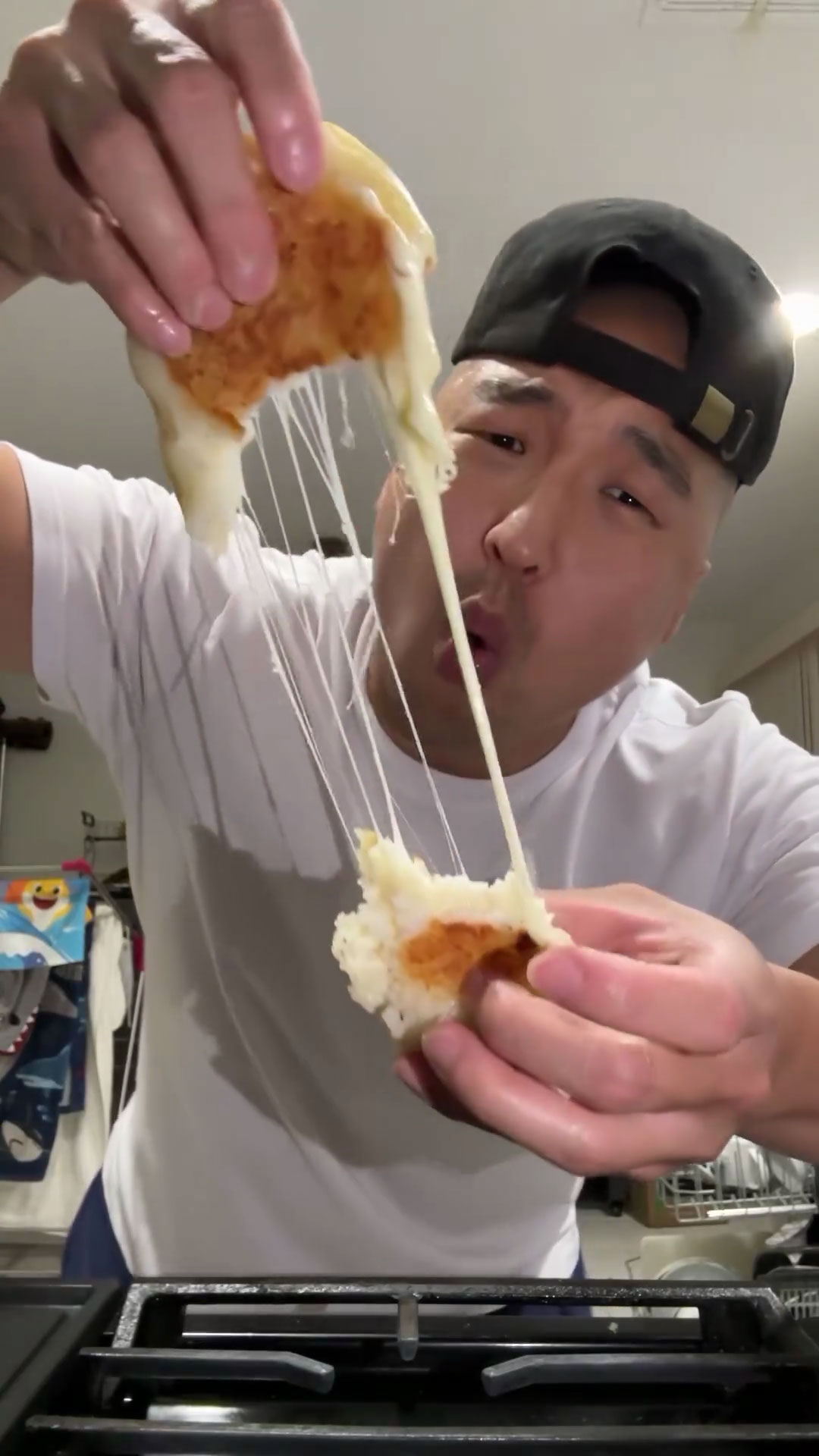 Chef Chris Cho making Korean Potato Cheese Pancake