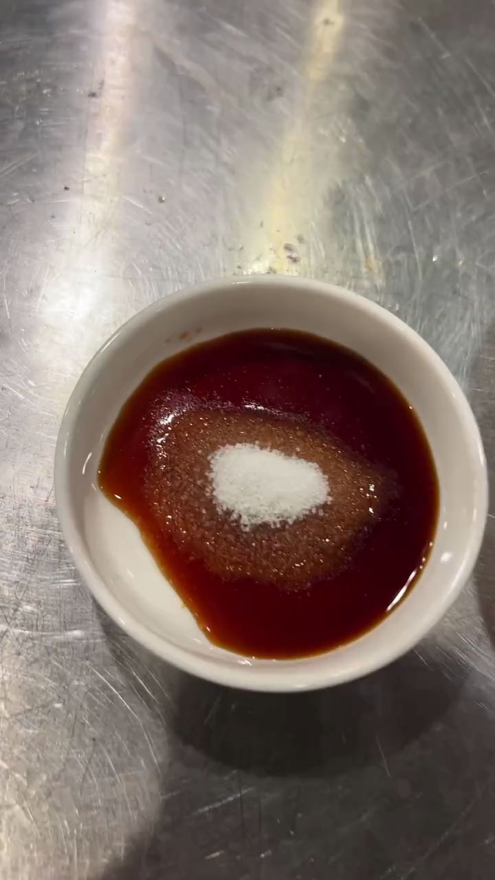 Combine soy sauce and sugar to make a glaze 