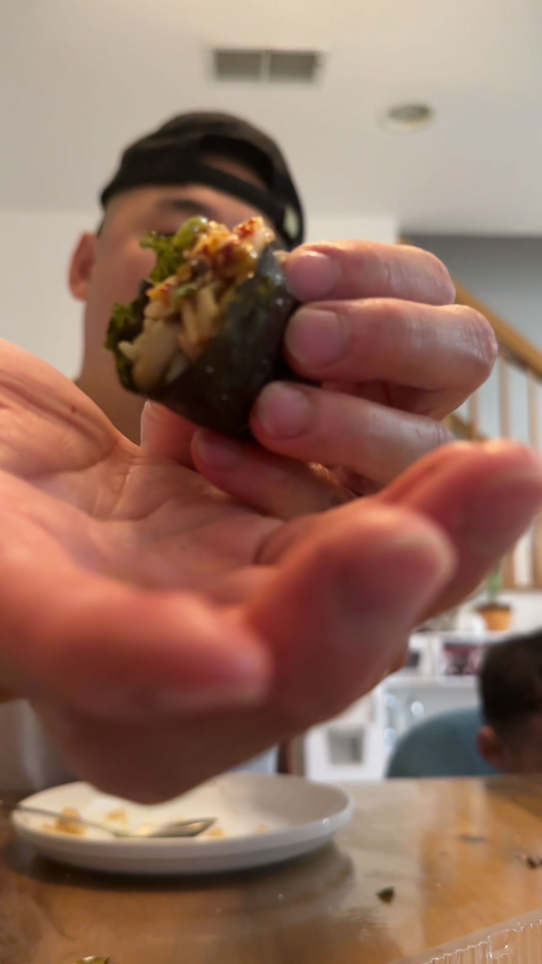 Chef Chris Cho making mushroom rice 