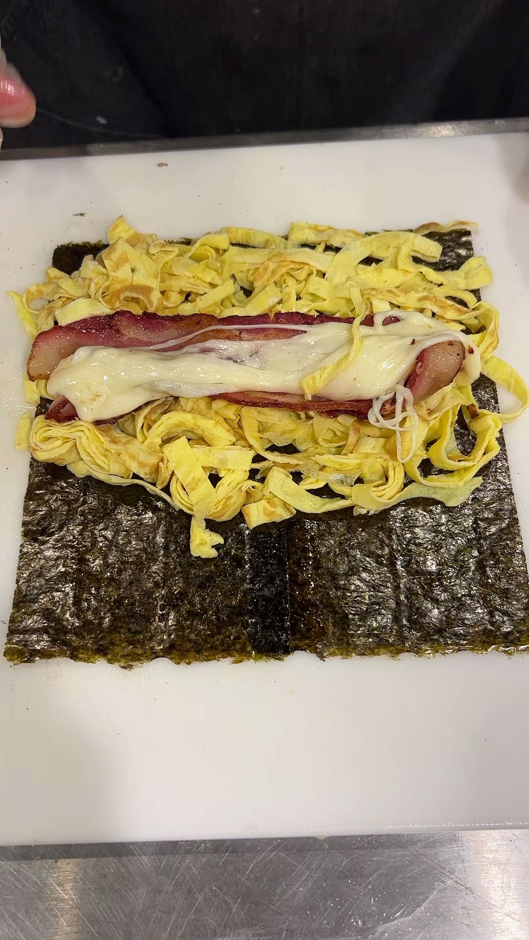 Egg, Bacon, and Cheese Kimbap