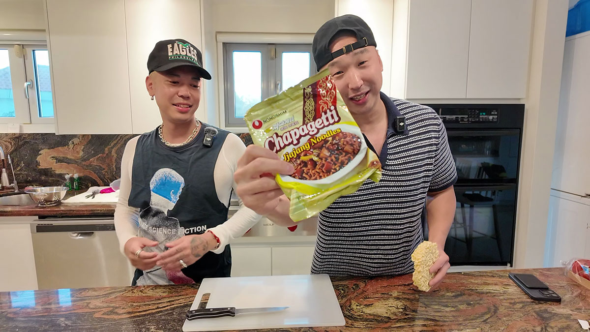 Danny Chung and Chef Chris Cho making Chapagetti
