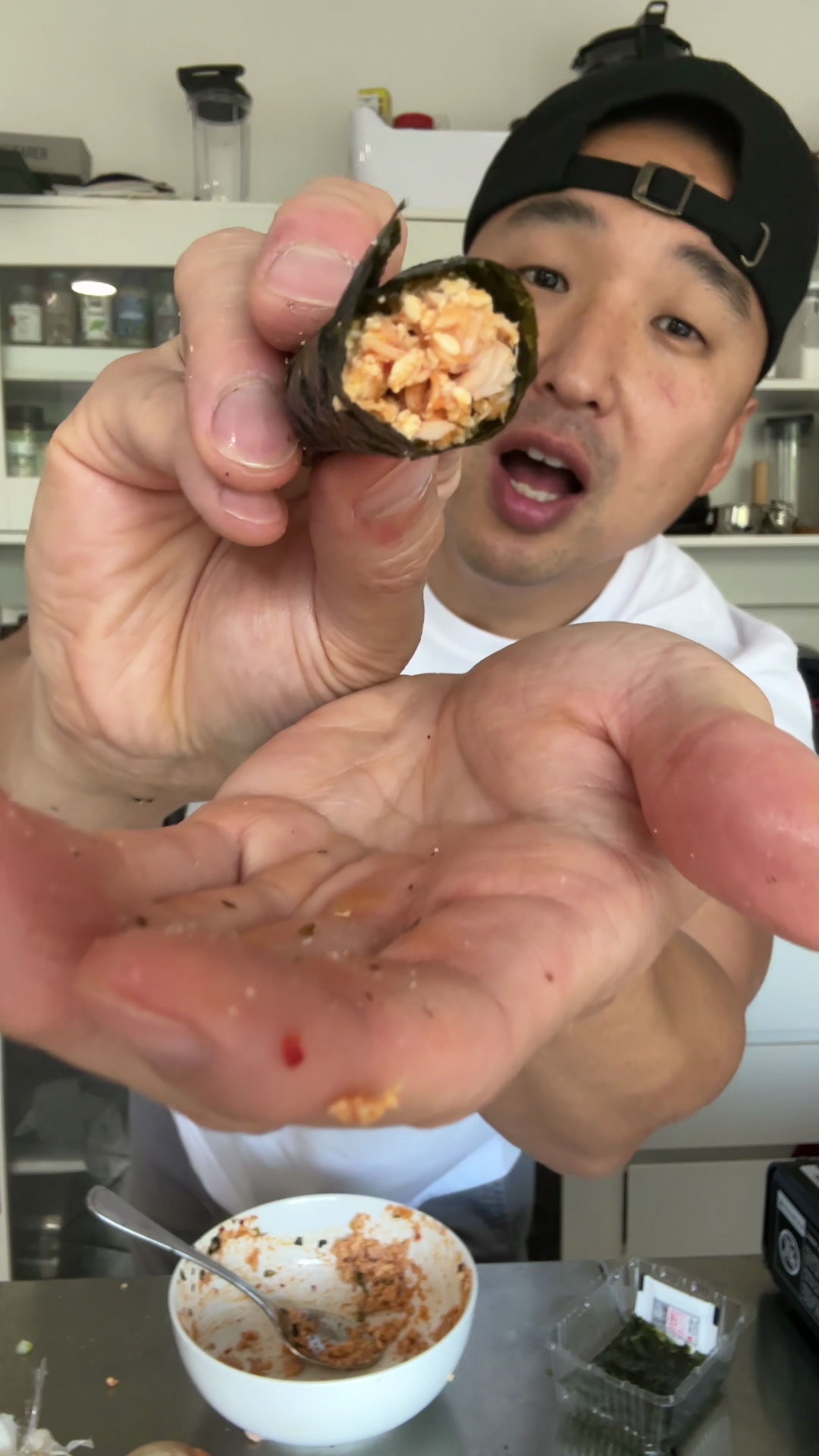 Spicy Minced Tofu wrapped in seaweed paper 