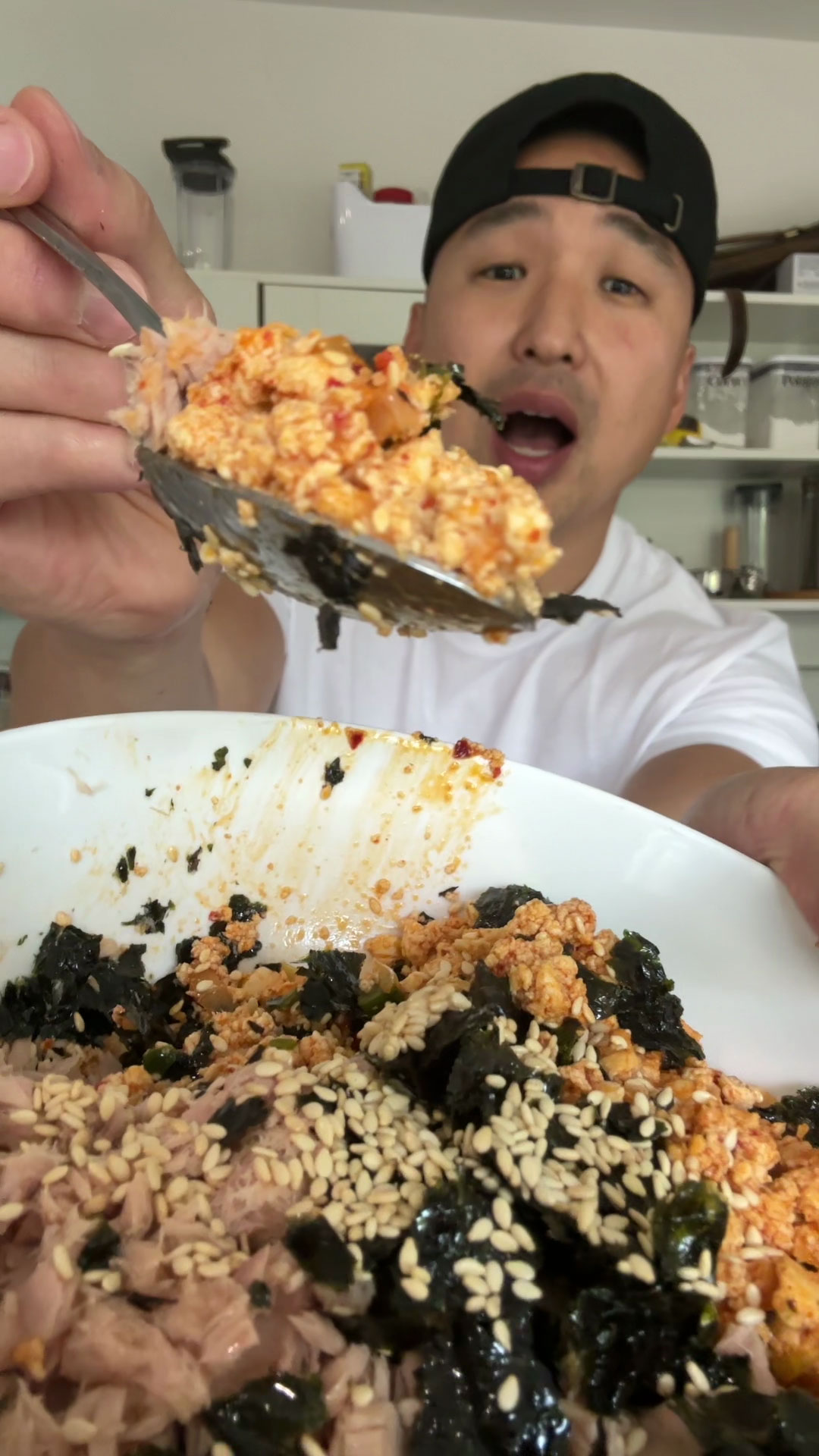 Chef Chris Cho making Spicy Minced Tofu Bowl 
