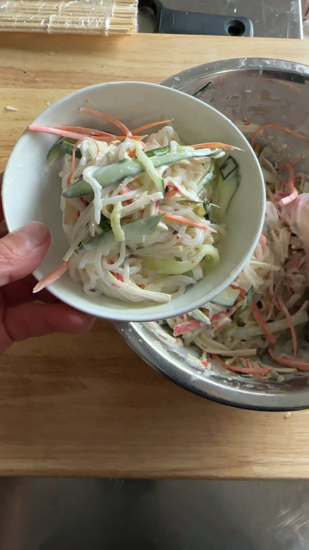 Shirataki Noodle Salad or Konjac Noodle Salad