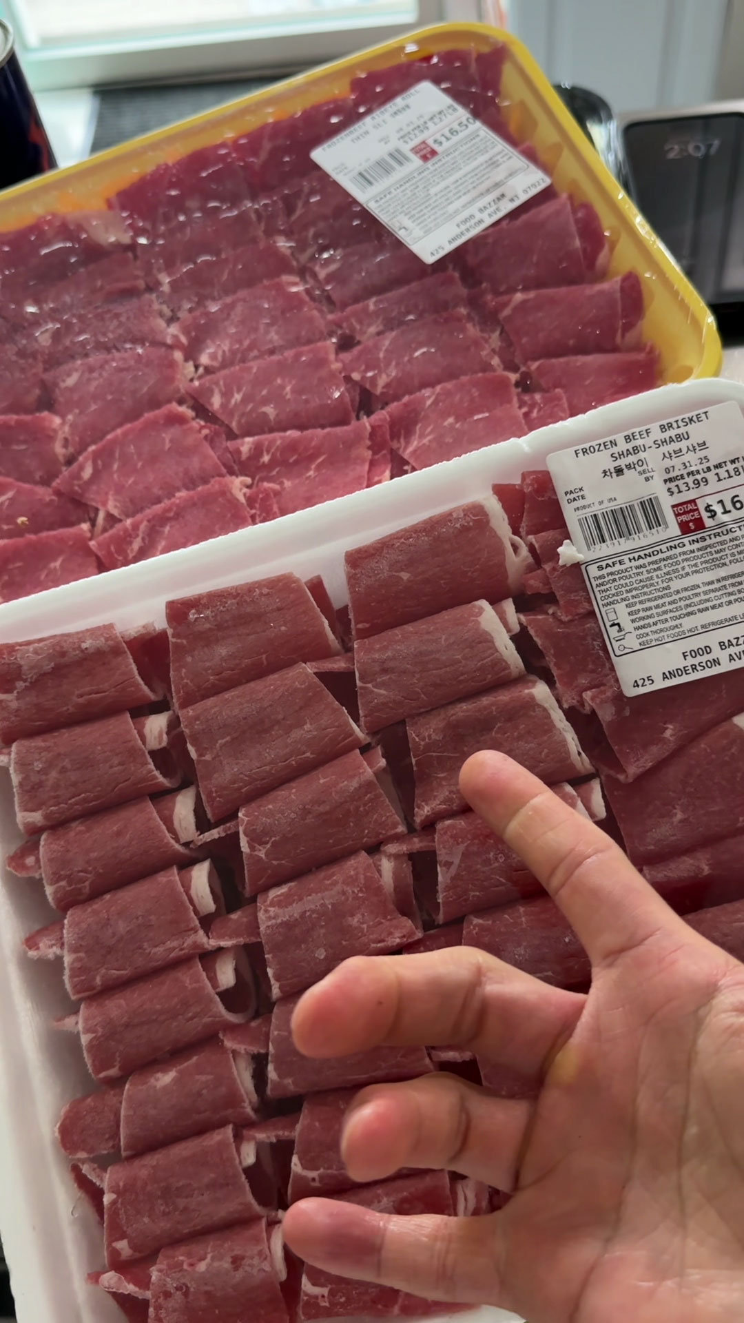 Thinly Sliced Ribeye and Beef Brisket