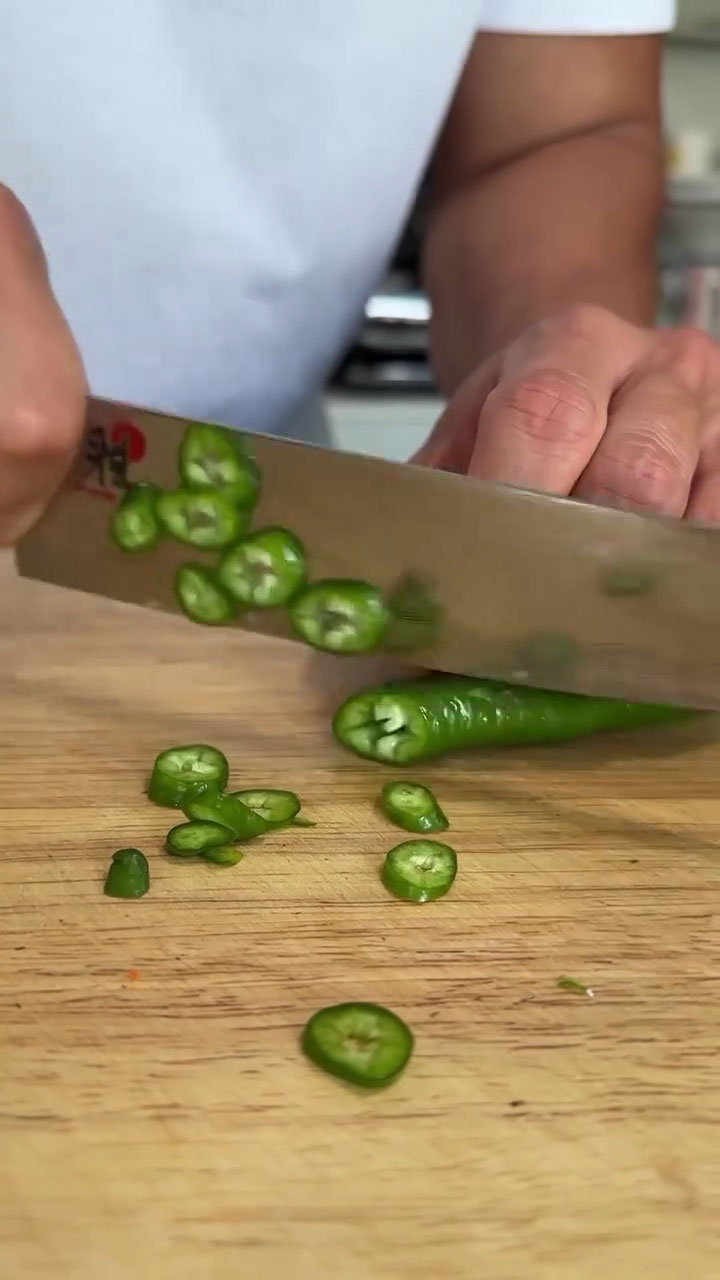 Chop the peppers 