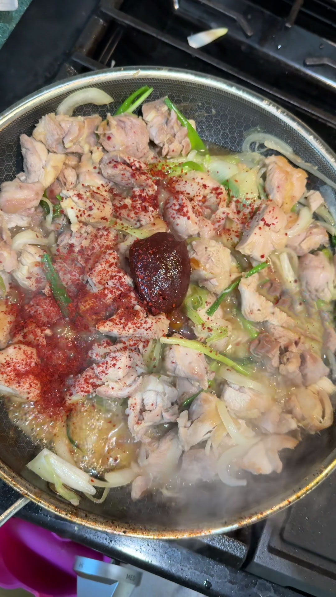 Season the chicken with the sauce ingredients 