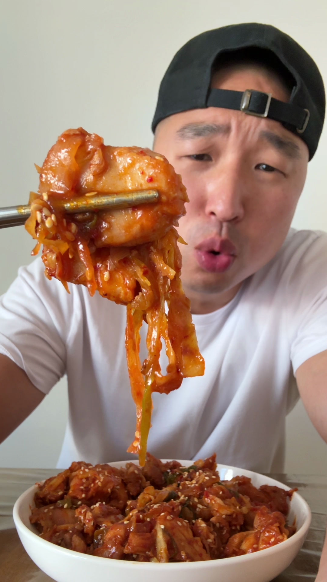 Chef Chris Cho making dakgalbi