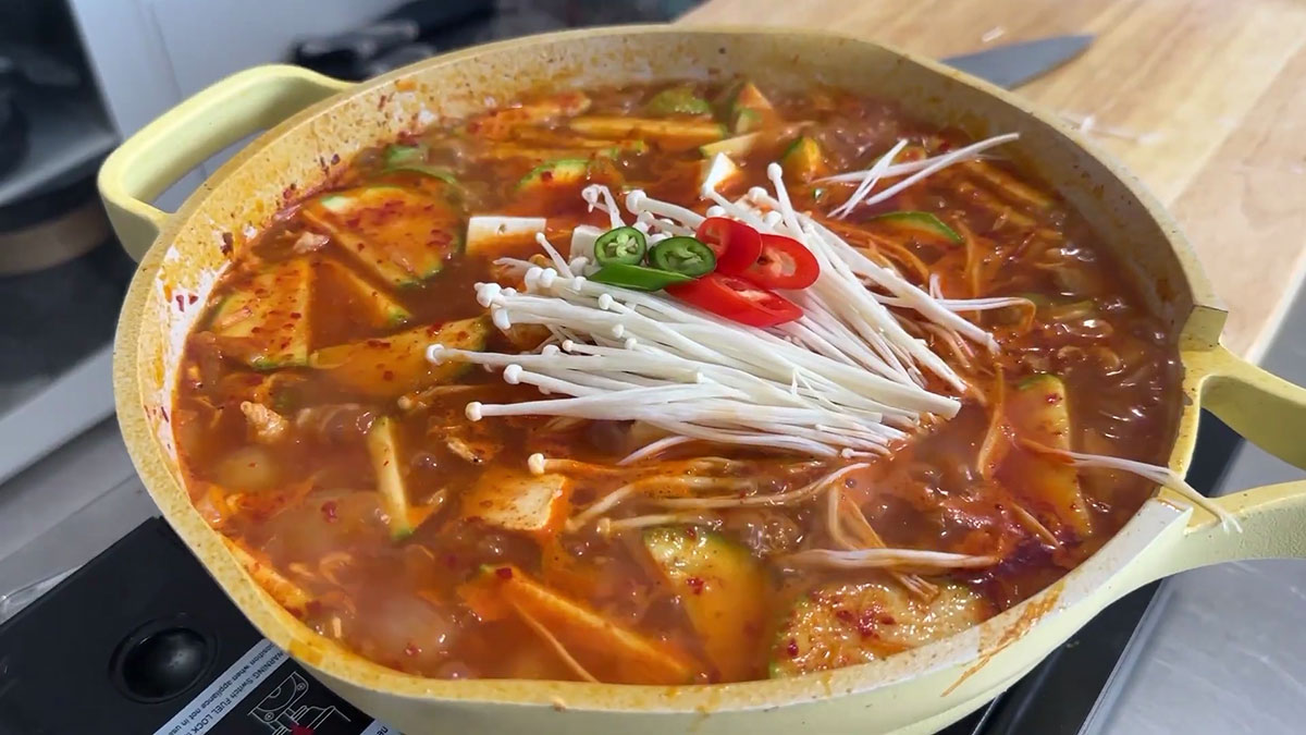 Hobak Jjigae or Spicy Zucchini Soup