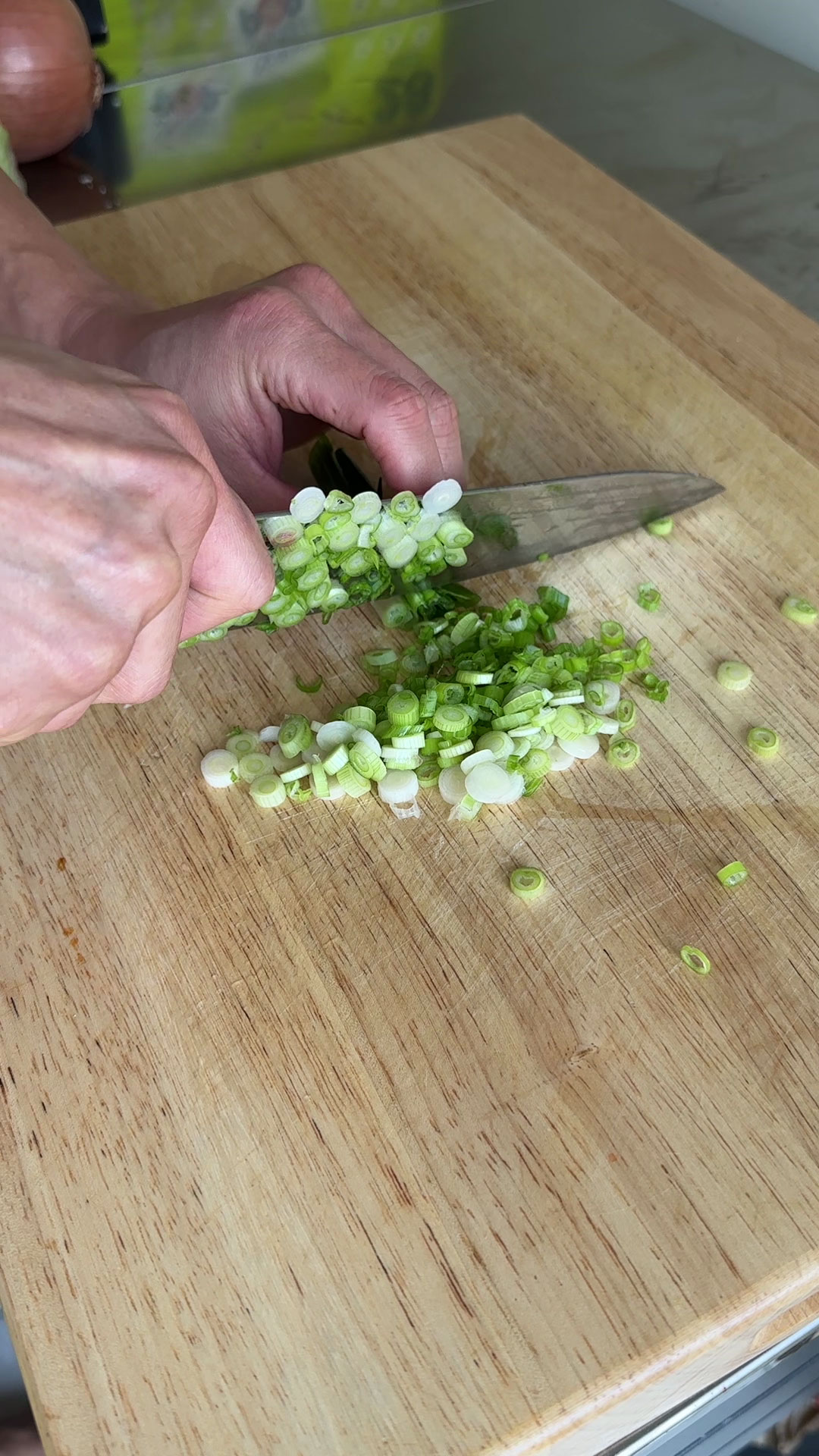 Chop the scallions