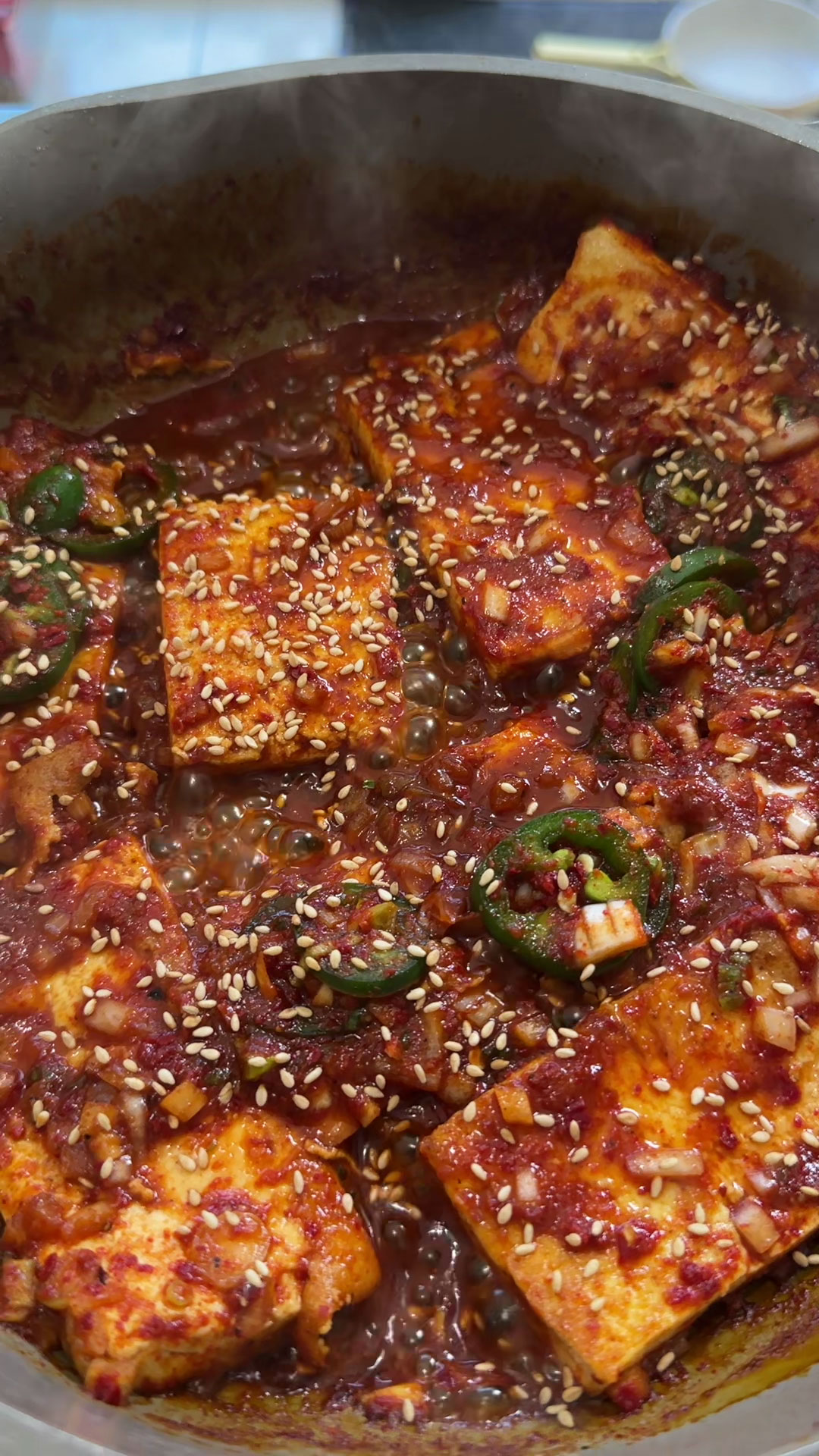 Korean Spicy Braised Tofu or Dubu Jorim