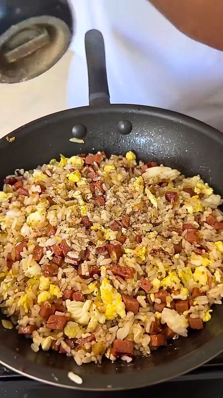 Add egg and season with salt and pepper