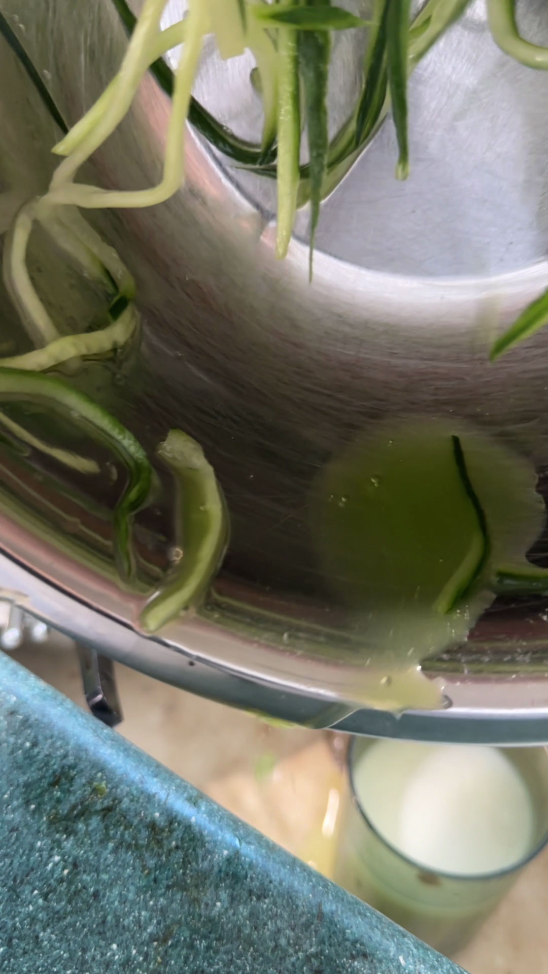 Drain the drawn out water from the cucumber
