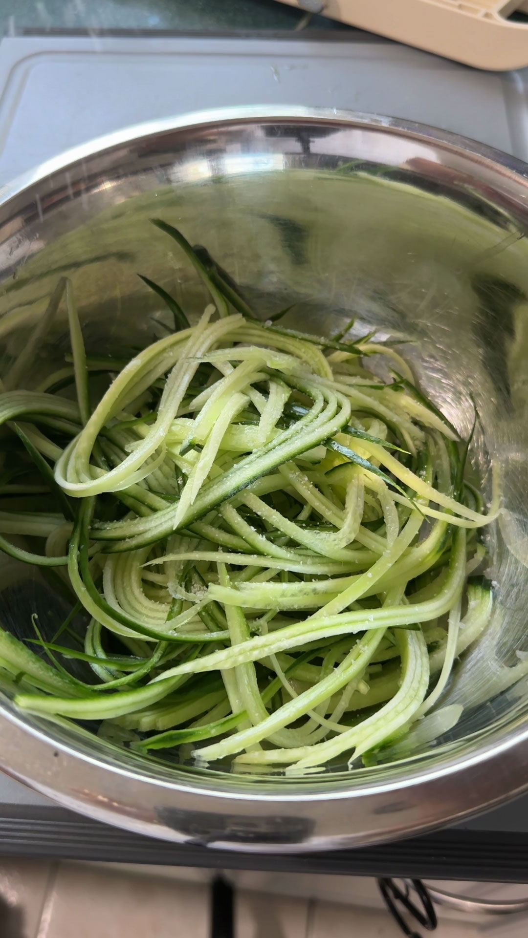 Salt the cucumber