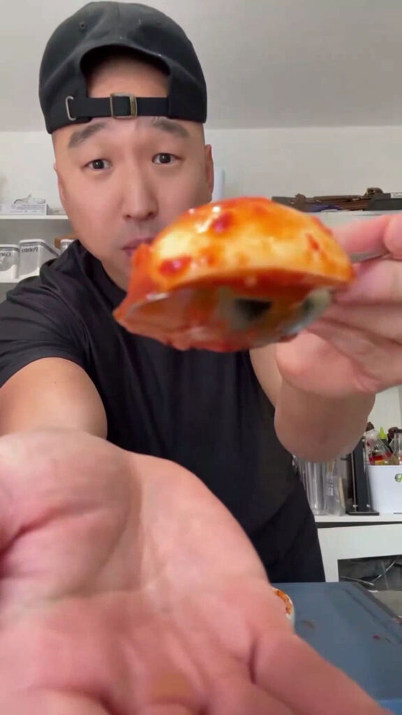 Chef Chris Cho making Egg Tteokbokki 