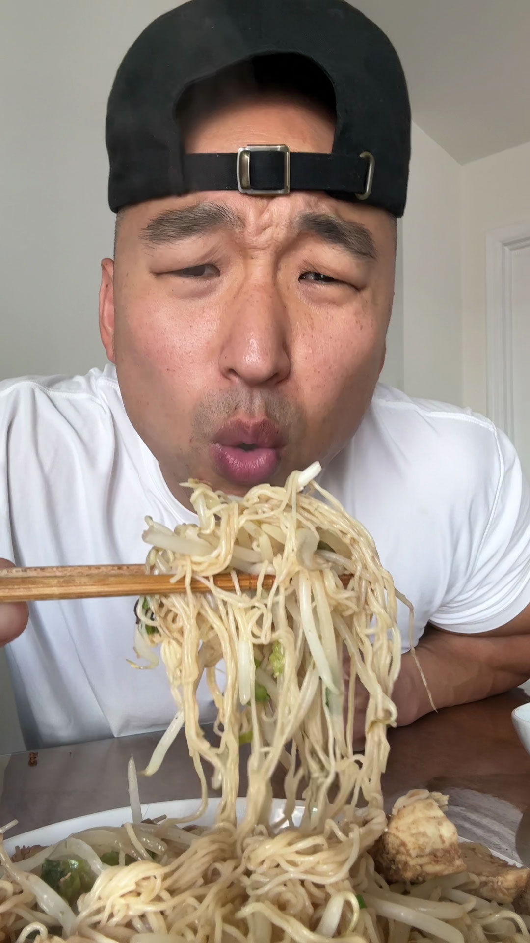 Chef Chris Cho making Shirataki Noodle Stir Fry