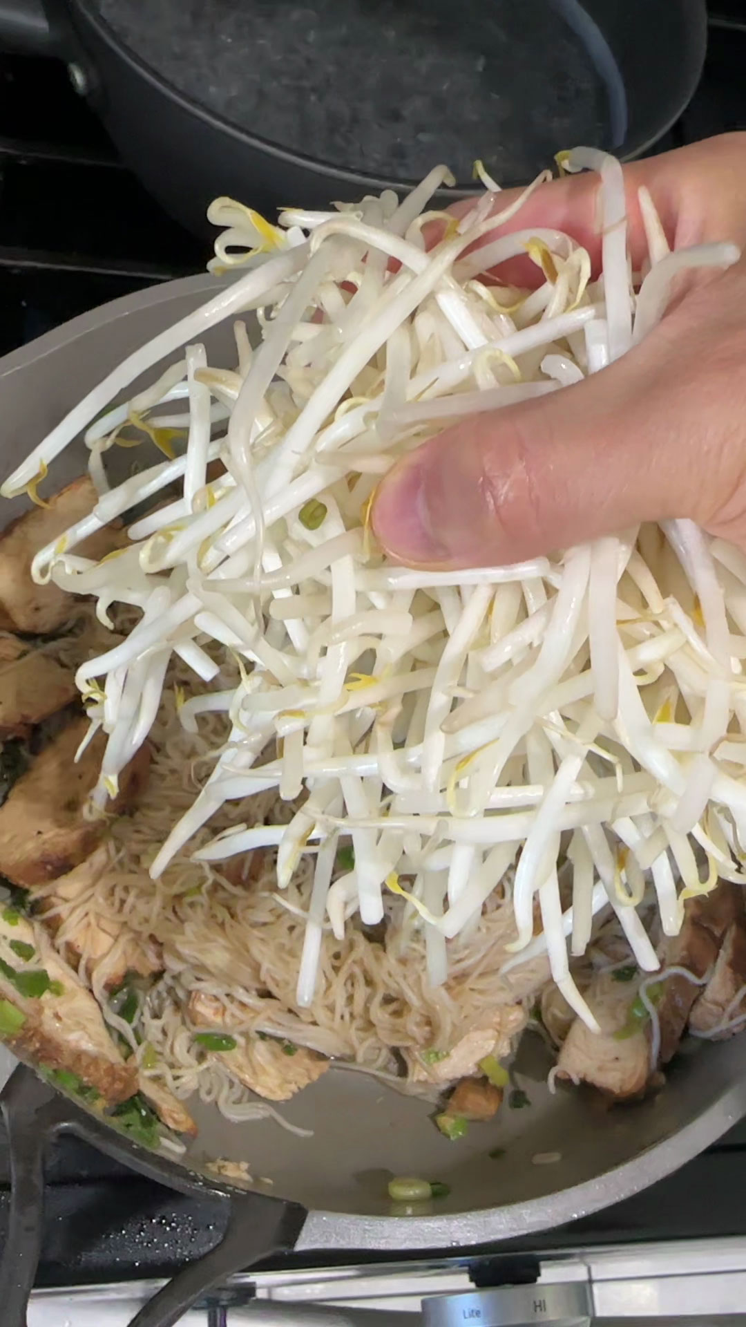 Add the mung bean sprouts