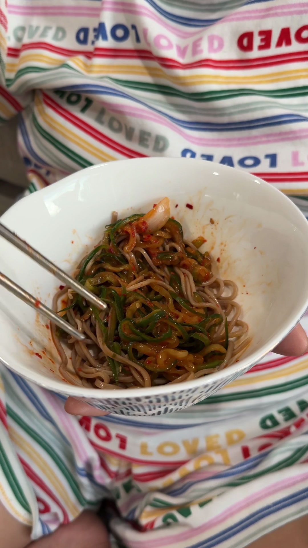 Spicy cucumber noodles with soba noodles