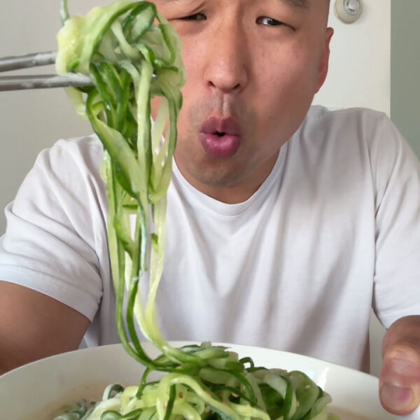 Cold Cucumber Noodle with Soy Milk Soup