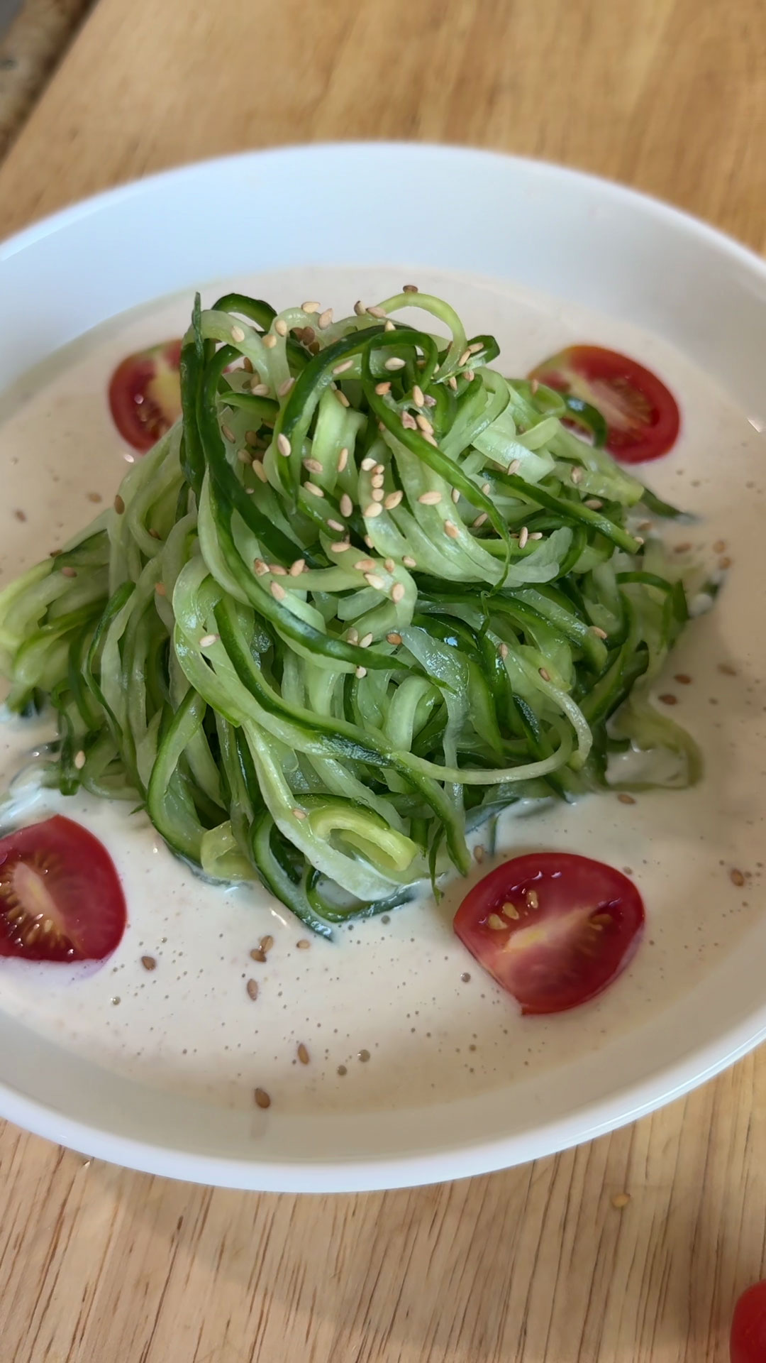 Cucumber Noodles with Soy Milk Soup