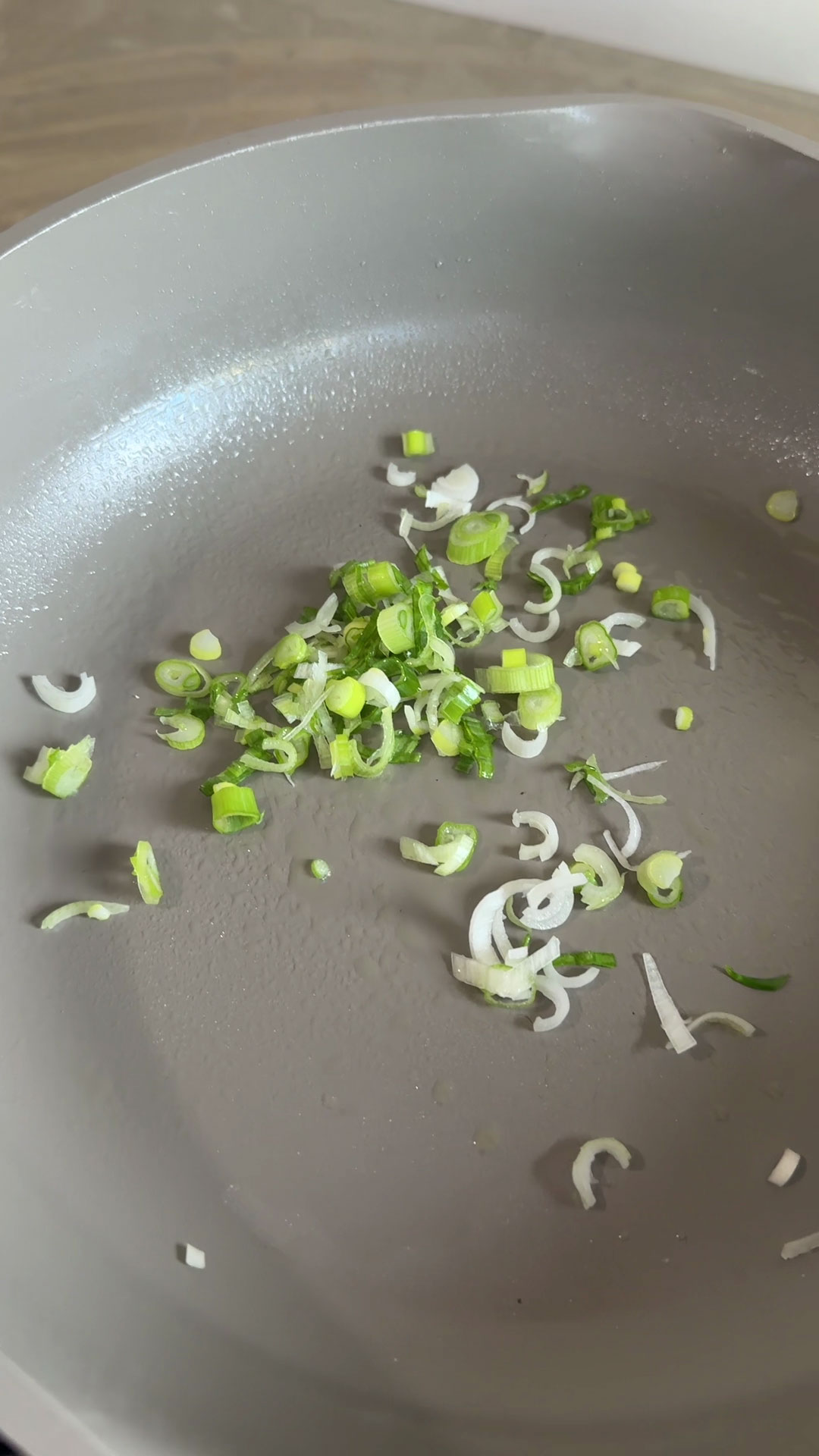 Saute the scallions 