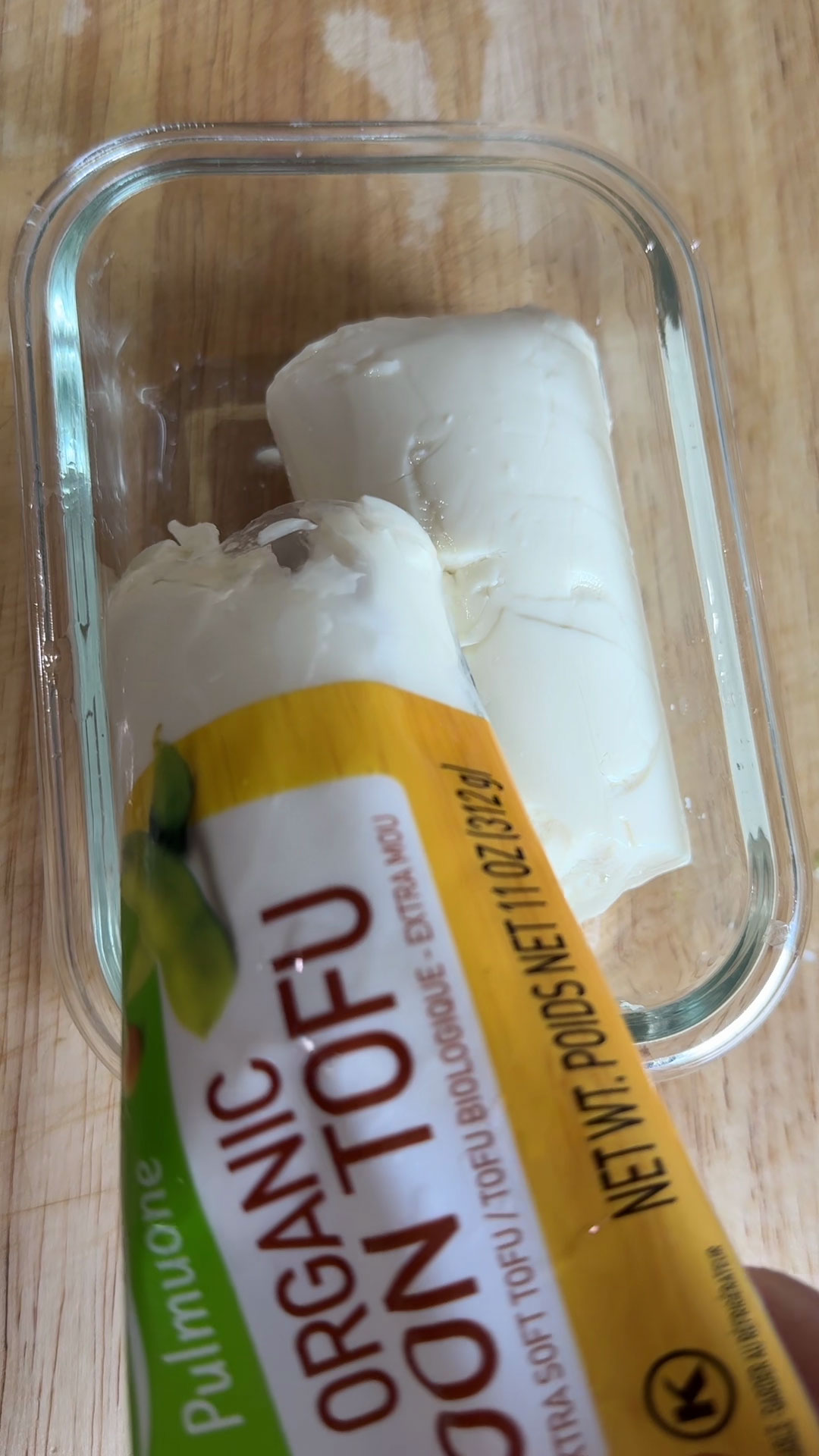 Squeeze the tofu out from the other end