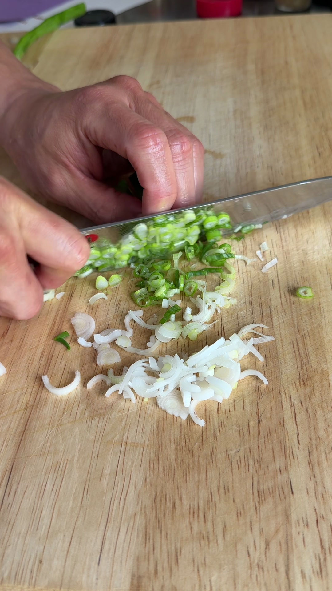 Chop the scallions