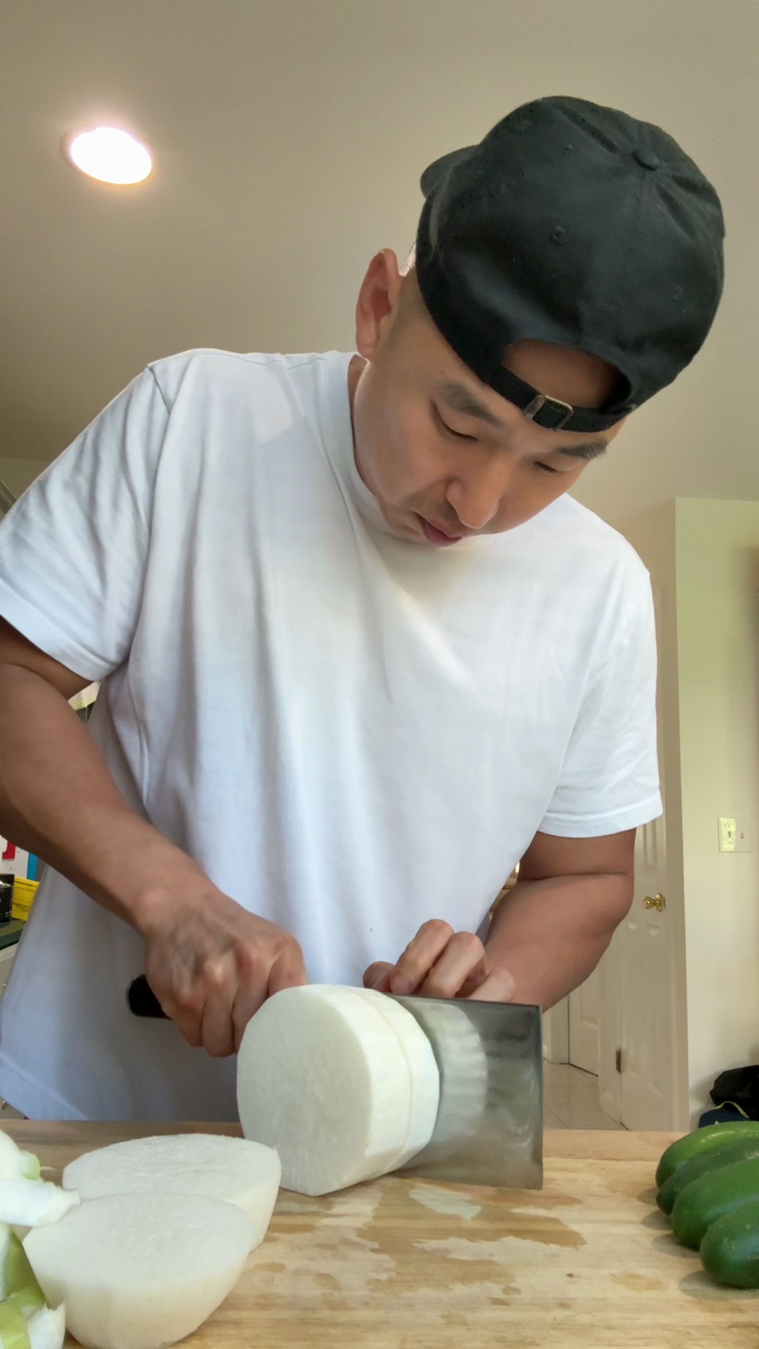 Slice the radish into 1-inch discs