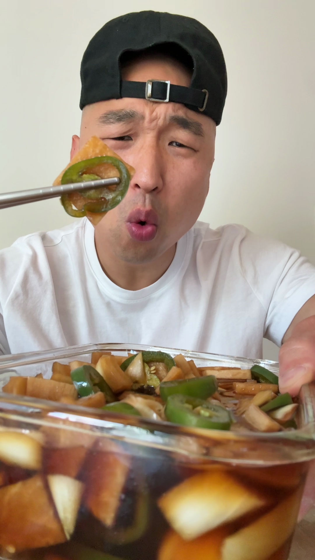 Chef Chris Cho making Soy Sauce Pickled Radish 